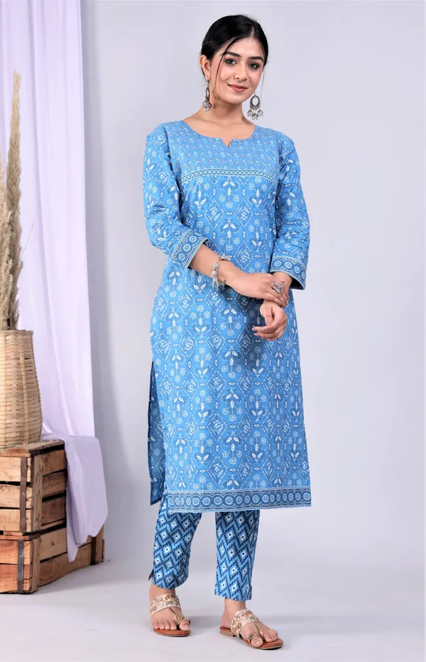 Blue_Pure_Cotton_Printed_Casual_Wear_Kurti_For_Women