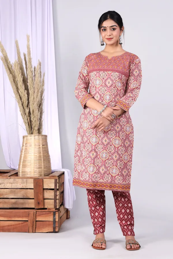 Dark_Peach_Pure_Cotton_Printed_Casual_Wear_Kurti_For_women
