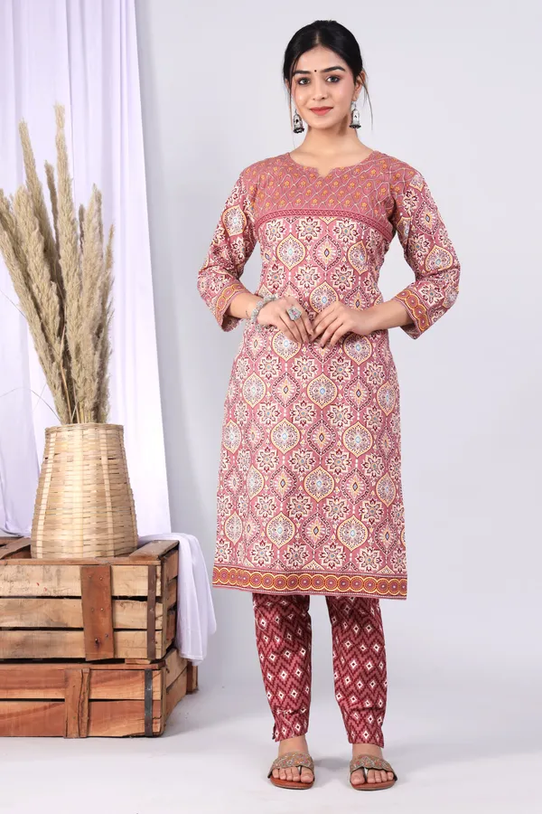 Dark_Peach_Pure_Cotton_Printed_Casual_Wear_Kurti_For_women