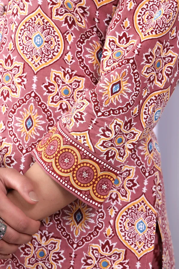 Dark_Peach_Pure_Cotton_Printed_Casual_Wear_Kurti_For_women