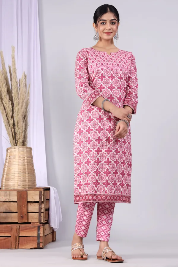 Pink_Pure_Cotton_Printed_Casual_Wear_Kurti_For_Women