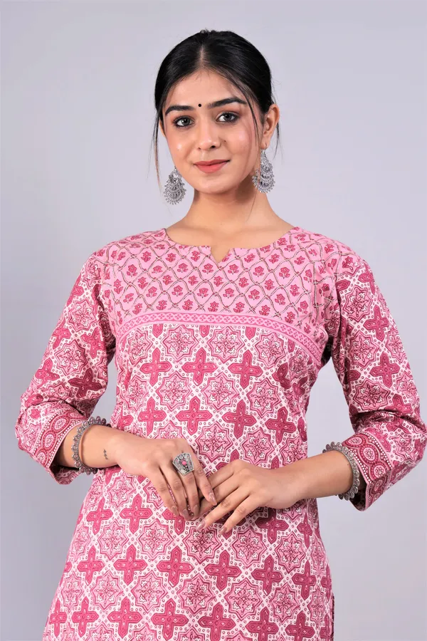 Pink_Pure_Cotton_Printed_Casual_Wear_Kurti_For_Women