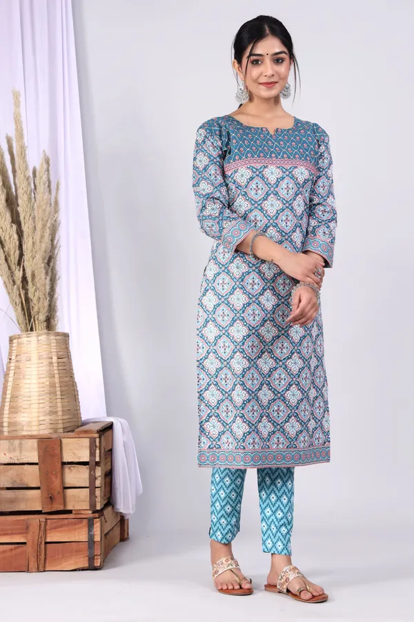 Turkish_Blue_Pure_Cotton_Printed_Casual_Wear_Kurti_For_Women