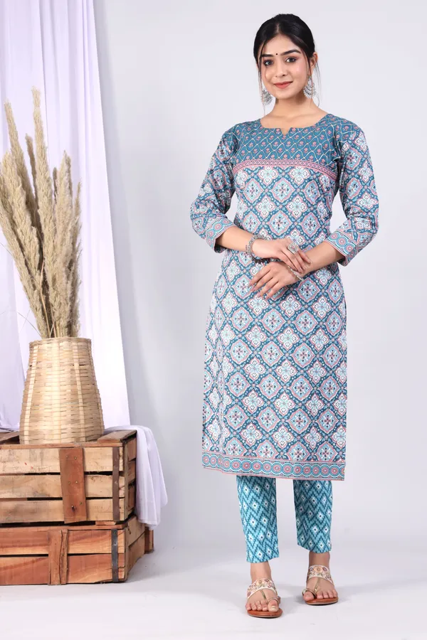 Turkish_Blue_Pure_Cotton_Printed_Casual_Wear_Kurti_For_Women
