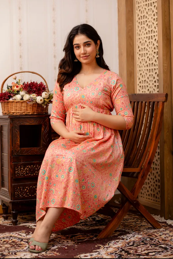 Classic_Peach_Capsule_Printed_Rayon_Maternity_kurti