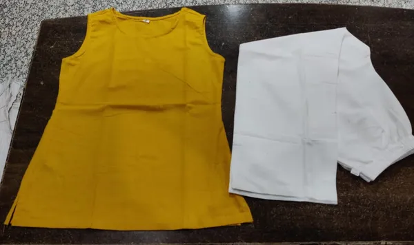 Yellow_and_White_Women's_Classy_Cotton_Linen_Co-ord_Set