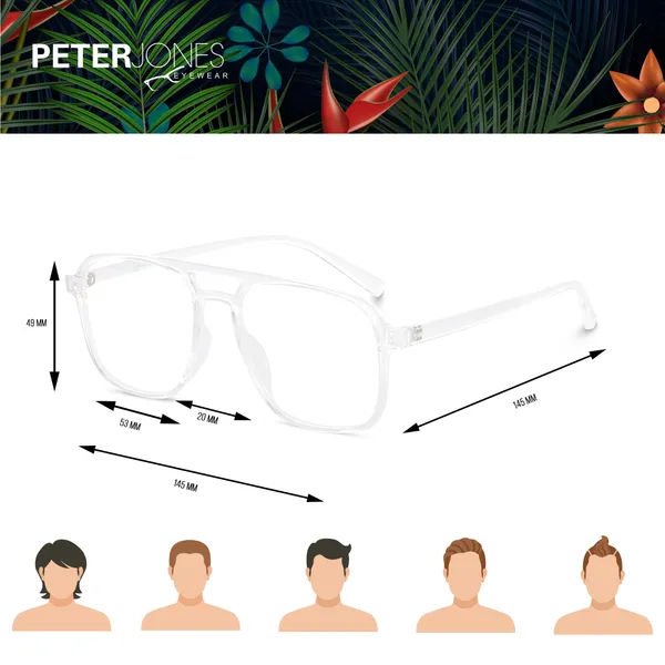 Clear_Transparent_Square_Large_Anti_Glare/UV_Protected_Computer/Gaming_Glasses_(20001T)_-_For_Unisex