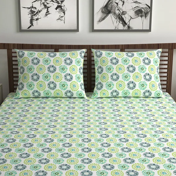 100%_Cotton_120_TC_Dahila_Double_Bedsheet_2_Pillow_Covers,_Deep_Lake