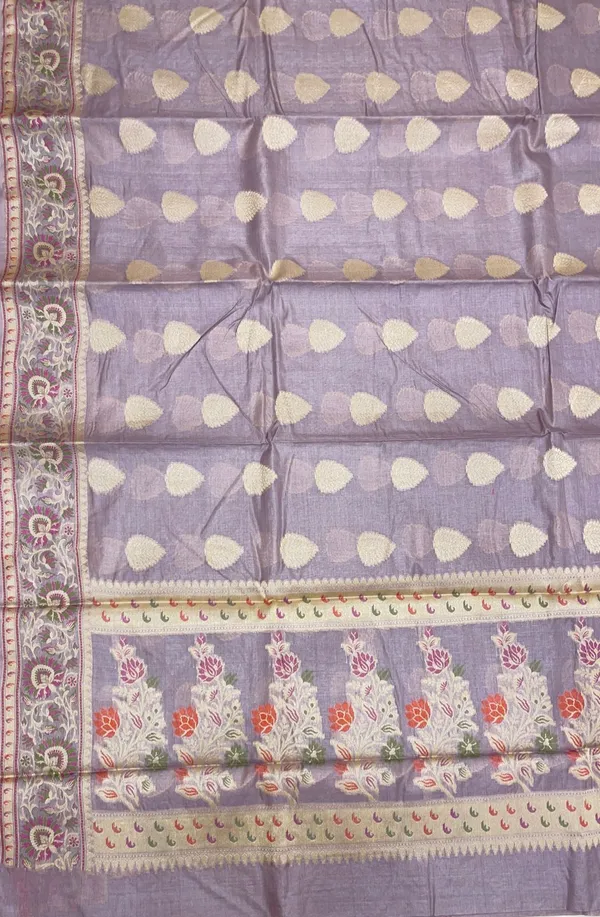 Humairah_Pure_Handwoven_Grey_Tussar_Silk_Floral_Zari_Boota_Alfi_Mina_Zari_Border_and_Pallu_with_Grey_Blouse