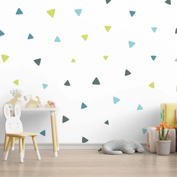 Colorful_Repeating_Triangle_Confetti_Background_Seamless_Pattern_Vector_Illustration_Mural_Wallpaper,_PVC_Free.