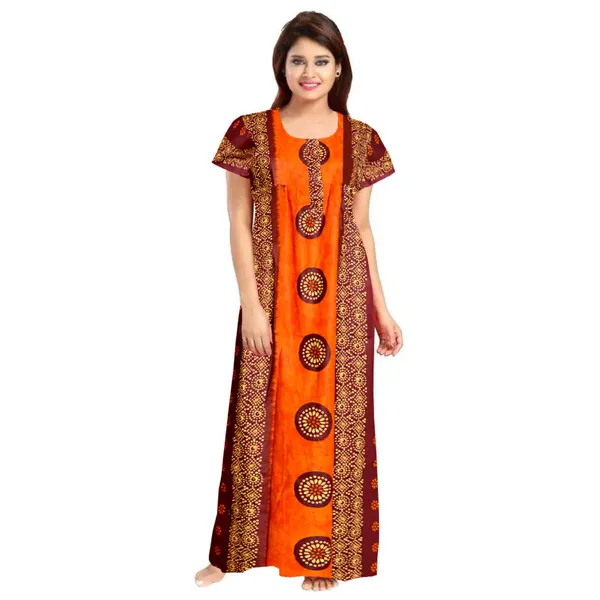 Combo_of_2_Orange_Pure_Cotton_Printed_Sleepwear_Kaftan_Maxi_Nightdress