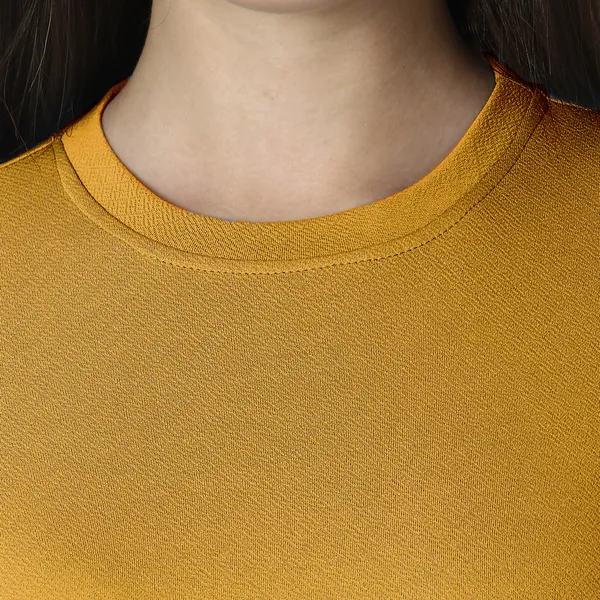 Yellow_Polycotton_T-Shirts_For_Women