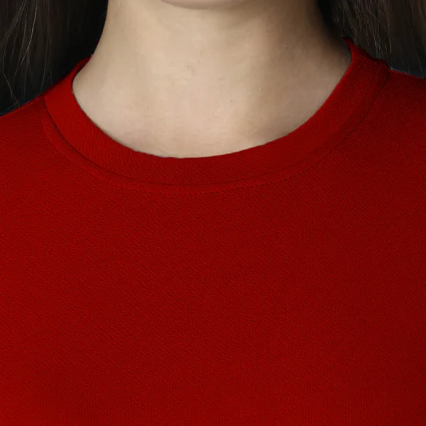 Red_Polycotton_T-Shirts_For_Women