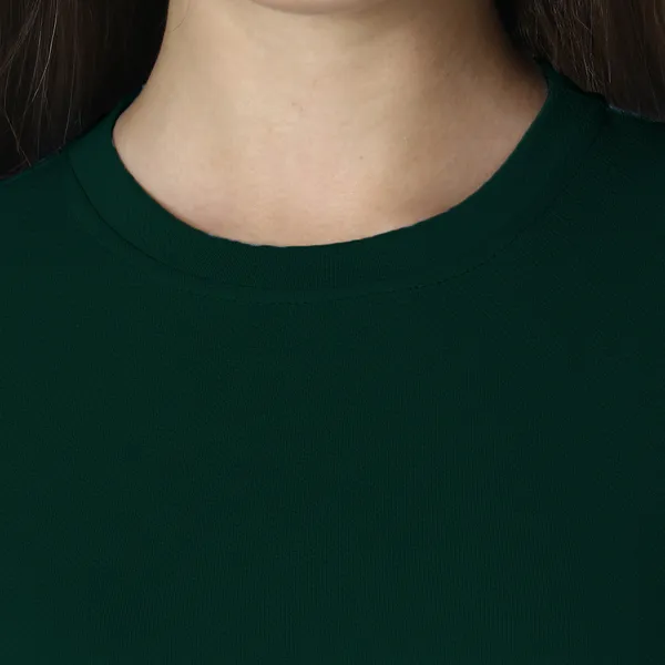 Dark_Green_Polycotton_T-Shirts_For_Women