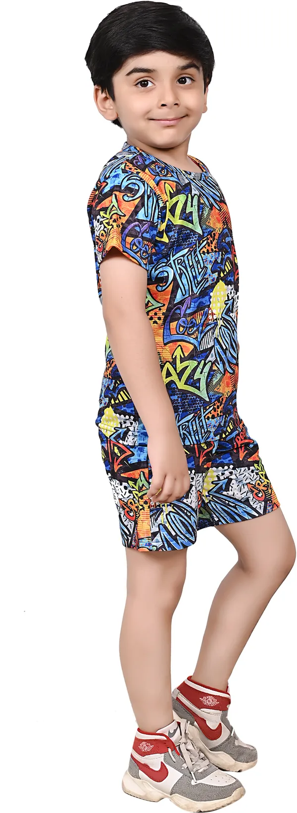 Dark_Blue_Boys_&_Girls_Casual_T-Shirt_Shorts
