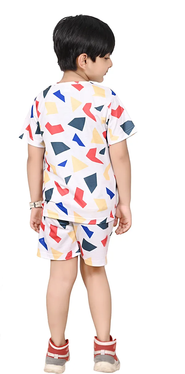 White_Boys_&_Girls_Casual_T-Shirt_Shorts