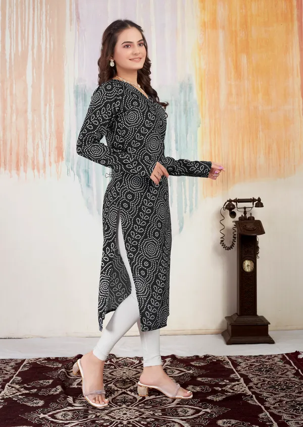 Cotton_Black_Bandhaani_Printed_Kurta_With_Long_Sleeves