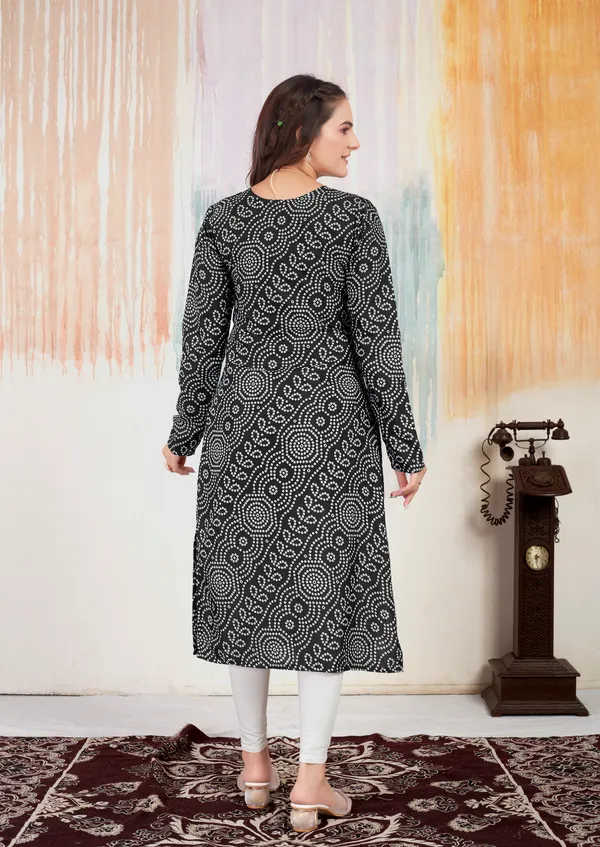 Cotton_Black_Bandhaani_Printed_Kurta_With_Long_Sleeves