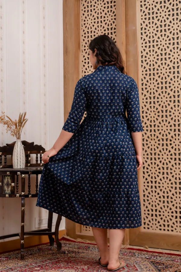 Cotton_Blue_Butti_Shirs_Coller_Maternity_&_Nursing_3_Tyer_Dress