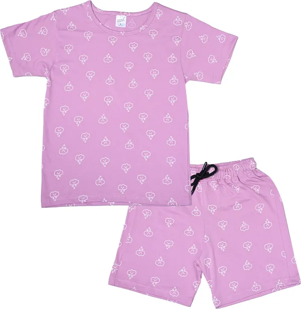 Dark_Pink_Boys_&_Girls_Casual_T-Shirt_Shorts