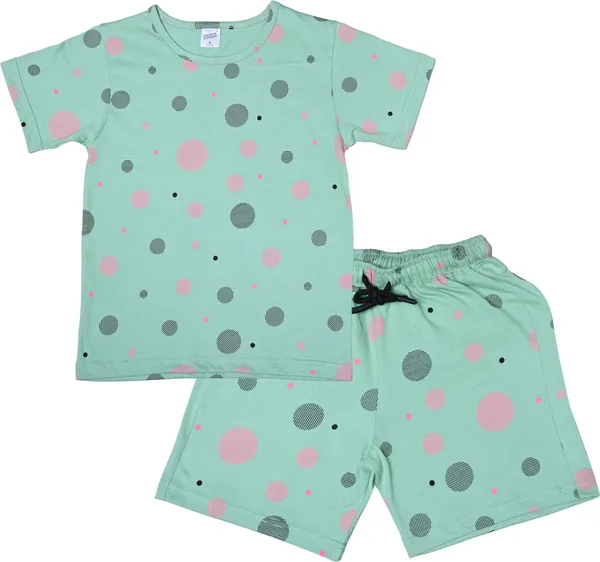 Green_Boys_&_Girls_Casual_T-Shirt_Shorts