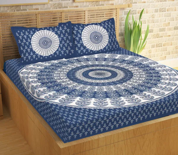 _Cotton_Double_Jaipuri_Prints_Flat_Bedsheet__(Pack_of_1,_BLUE)