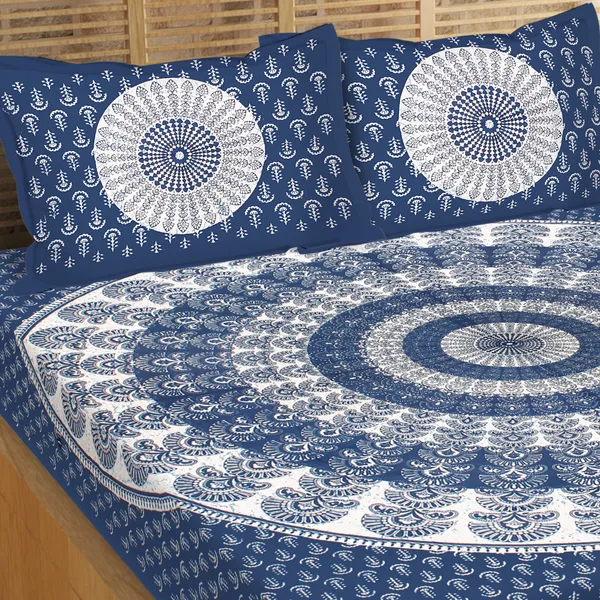 _Cotton_Double_Jaipuri_Prints_Flat_Bedsheet__(Pack_of_1,_BLUE)