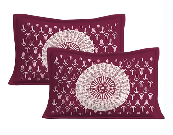 _Cotton_Double_Printed_Flat_Bedsheet__(Pack_of_1,_Mroon)