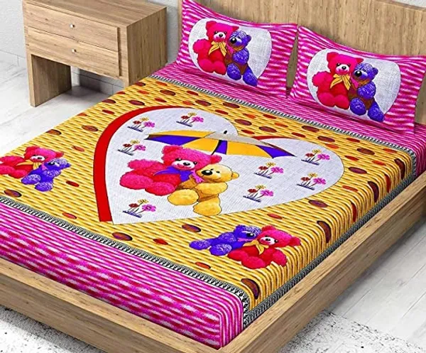 Cartoon print double bed sheet top