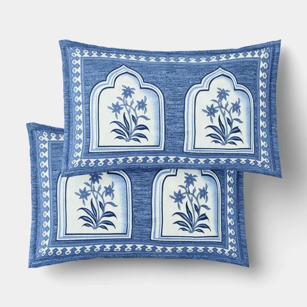 Cotton_Floral_Jaipuri_Printed_Double_Bedsheet_with_2_Pillow_Covers,_Blue