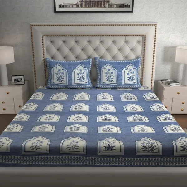 Cotton_Floral_Jaipuri_Printed_Double_Bedsheet_with_2_Pillow_Covers,_Blue