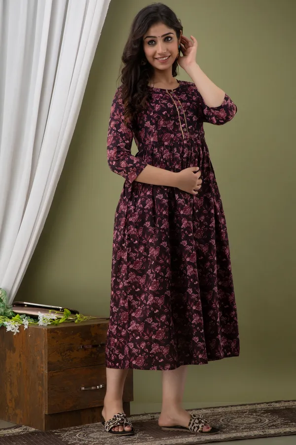 Cotton_Flower_Printed_Jamuni_Maternity_Kurti