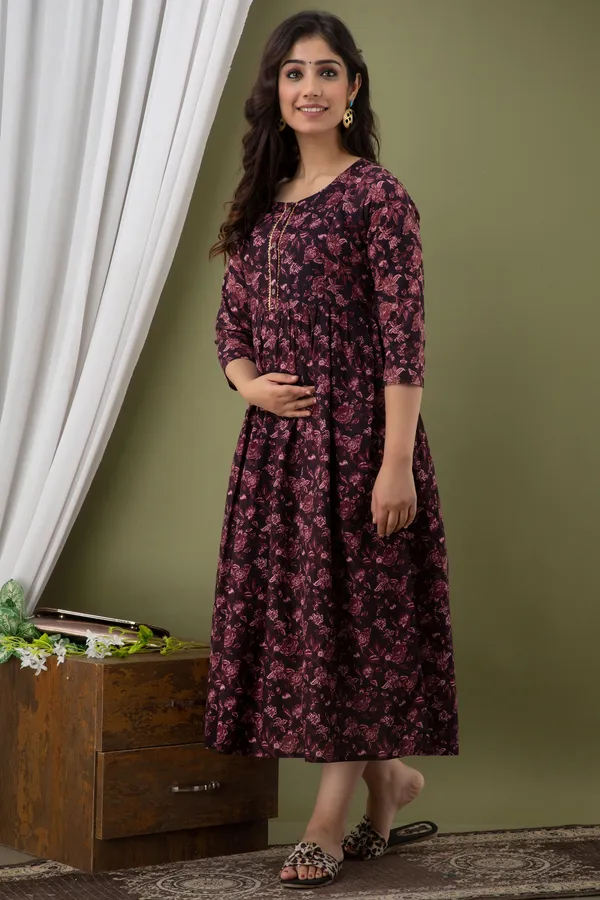 Cotton_Flower_Printed_Jamuni_Maternity_Kurti