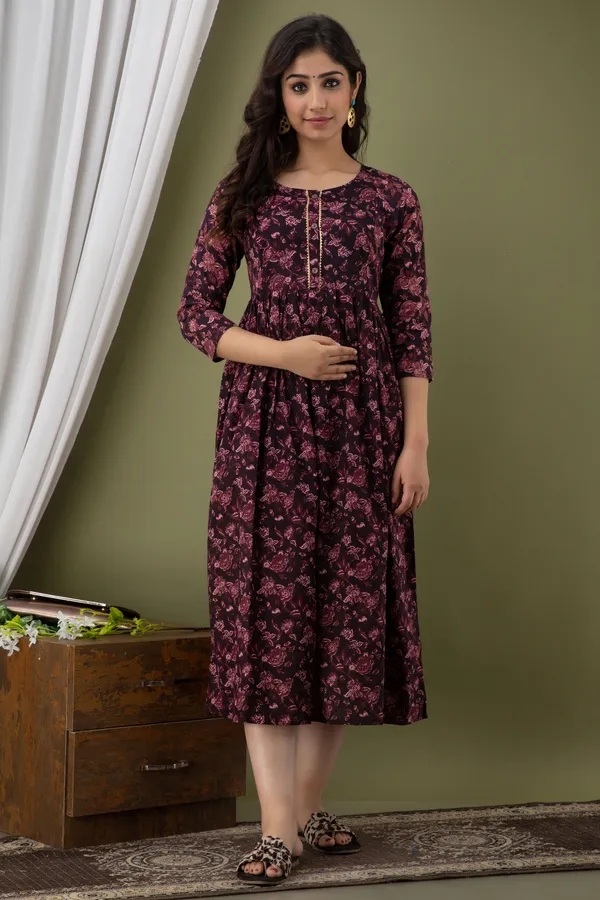 Cotton_Flower_Printed_Jamuni_Maternity_Kurti