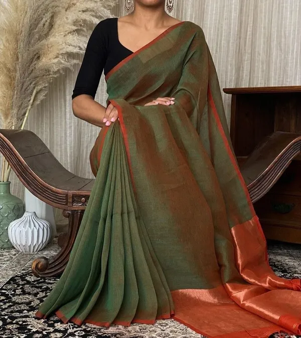Multicolor_Cotton_Handloom_Pallu_Zari_Work_Saree_With_Blouse_Piece
