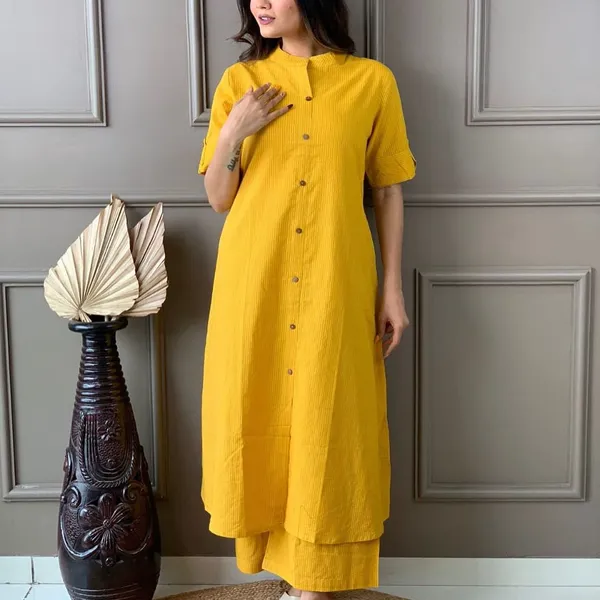 Yellow_Cotton_Kurti_&_Palazzo_Set_for_Festivals_and_Party