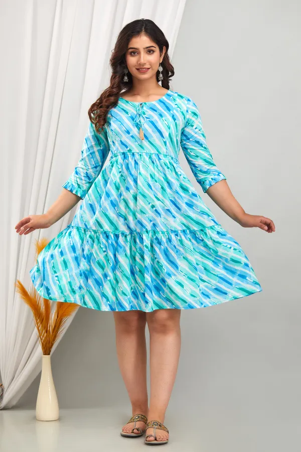 Maternity_Cotton_Lahariya_Printed_Sea_Green_Feeding_Drees