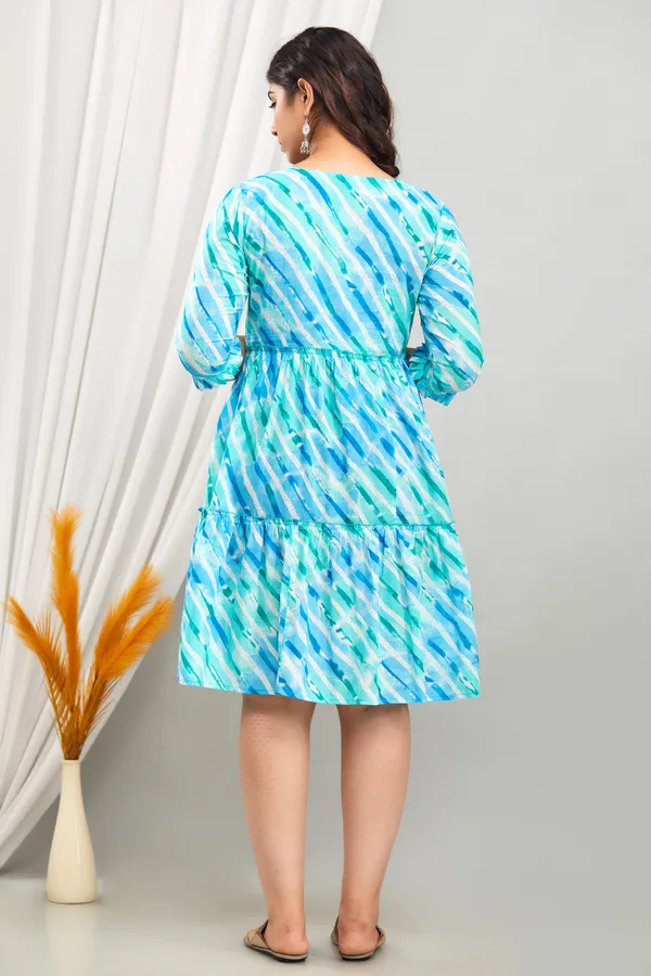 Maternity_Cotton_Lahariya_Printed_Sea_Green_Feeding_Drees
