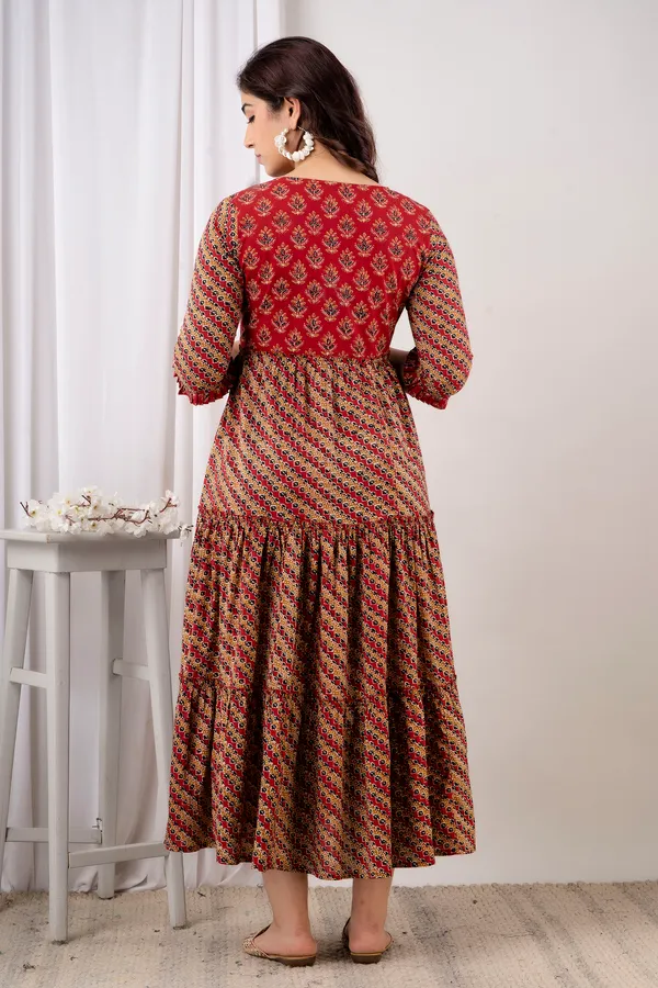 Cotton_Printed_Maternity_Maroon_Dress-_KI590