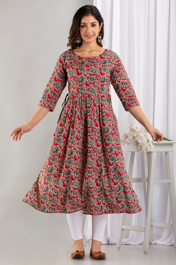 Cotton_Printed_Maternity_&_Nursing_Red_Dress