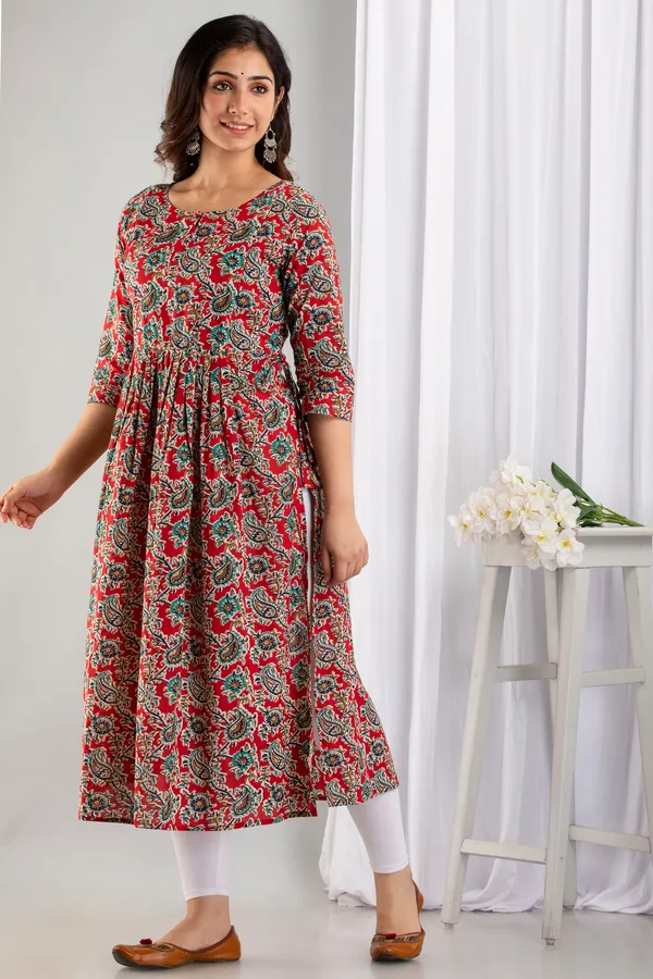 Cotton_Printed_Maternity_&_Nursing_Red_Dress