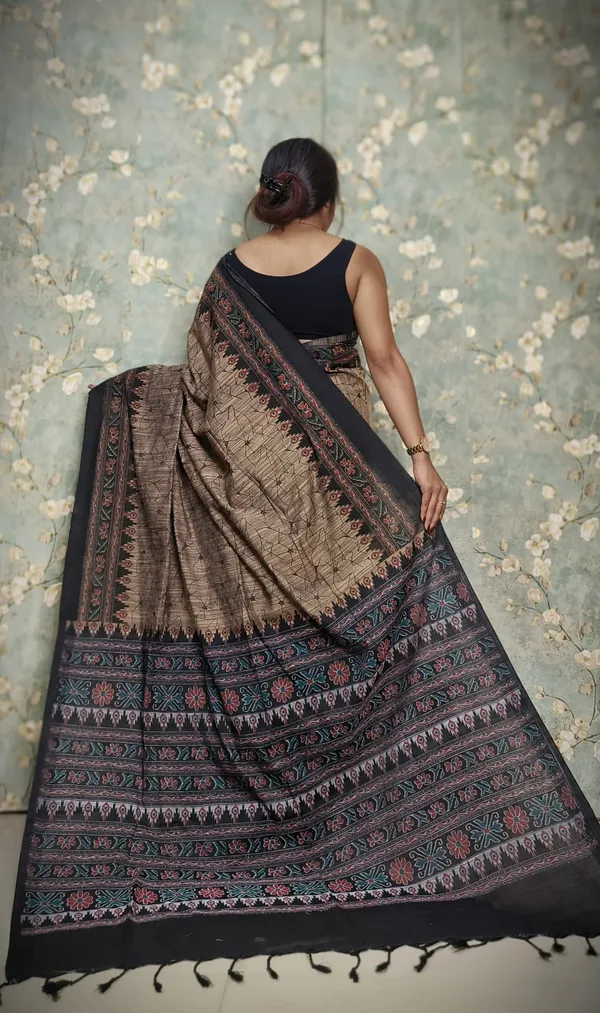 Multicolor_Cotton_Sambalpuri_Print_Saree_With_Blouse_Piece