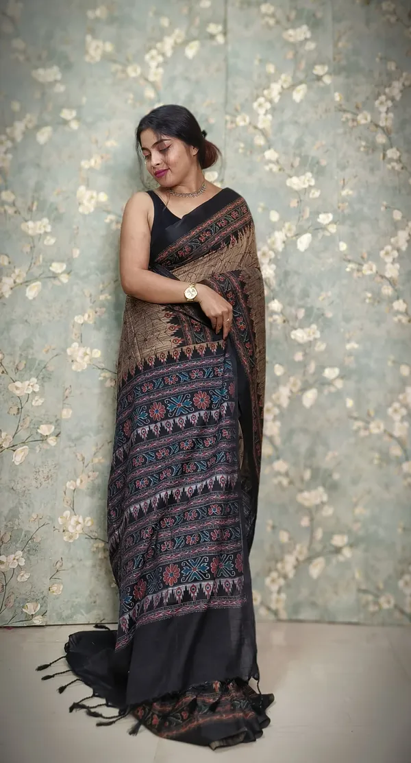 Multicolor_Cotton_Sambalpuri_Print_Saree_With_Blouse_Piece