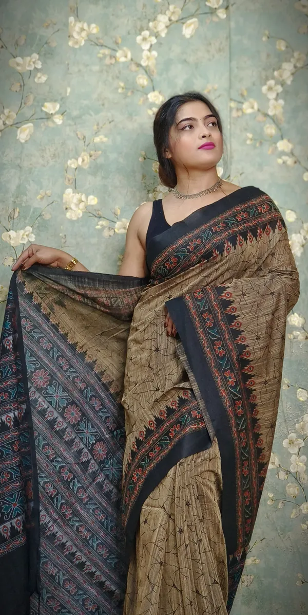 Multicolor_Cotton_Sambalpuri_Print_Saree_With_Blouse_Piece