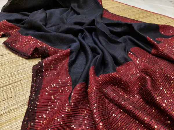 Black_Cotton_Silk_Handloom_Sequin_Saree
