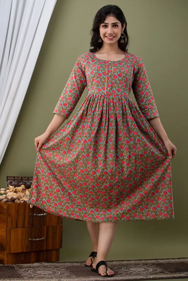 Cotton_Sky_Pink_Floral_Print_Maternity_Kurti