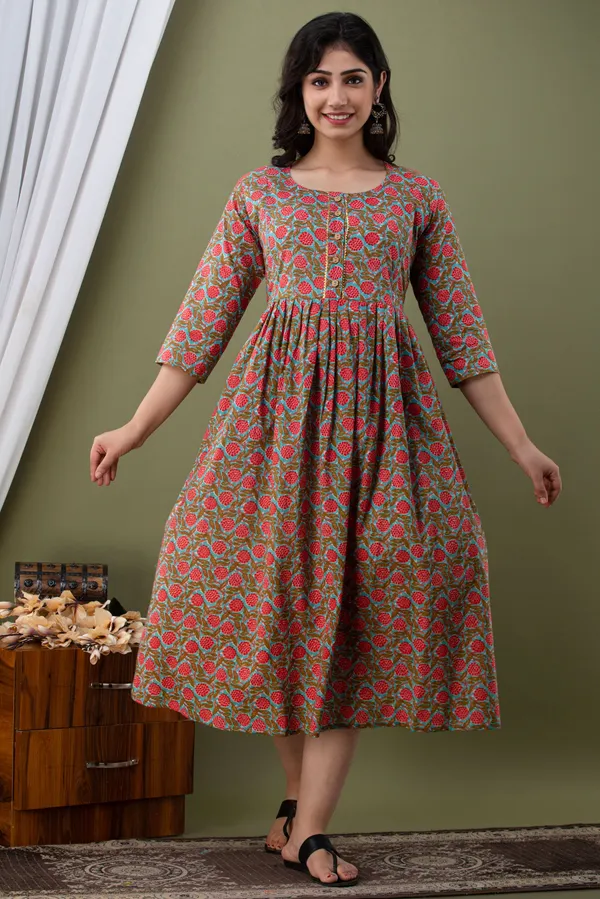 Cotton_Sky_Pink_Floral_Print_Maternity_Kurti