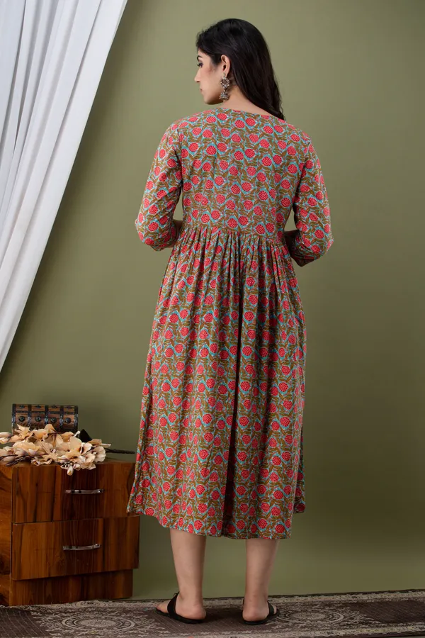 Cotton_Sky_Pink_Floral_Print_Maternity_Kurti