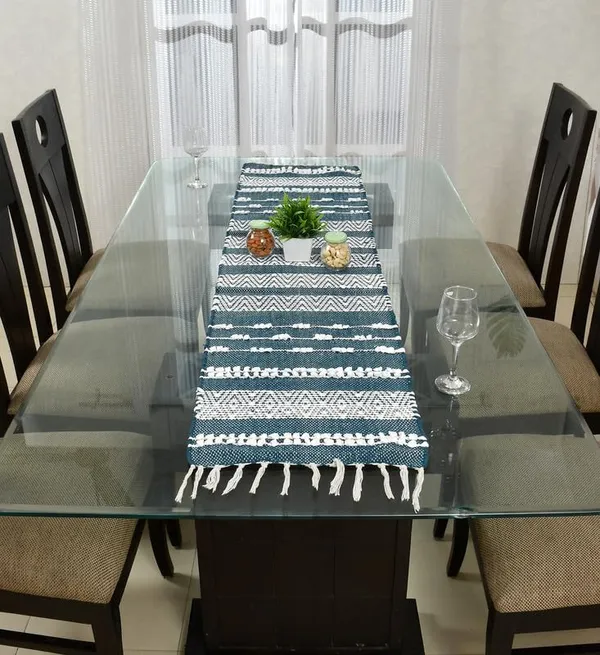 Blue_White_Cotton_4_To_6_Seater_Table_Runner_14_X_72_Inch_Pack_Of_1_And_Grey_White_Cotton_4_To_6_Seater_Table_Runner_14_X_72_Inch_Pack_Of_1_Combo_Pack_Of_2