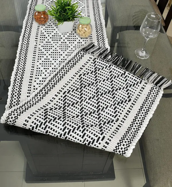 Blue_White_Cotton_4_To_6_Seater_Table_Runner_14_X_72_Inch_Pack_Of_1_And_Grey_White_Cotton_4_To_6_Seater_Table_Runner_14_X_72_Inch_Pack_Of_1_Combo_Pack_Of_2